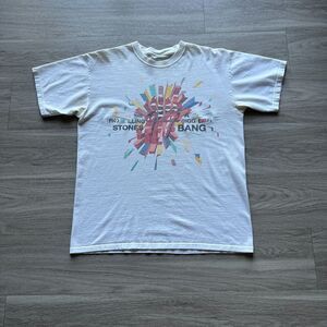The Rolling Stones Shirt Mens Large White A Bigger Bang Tour 2005 Rock Adult